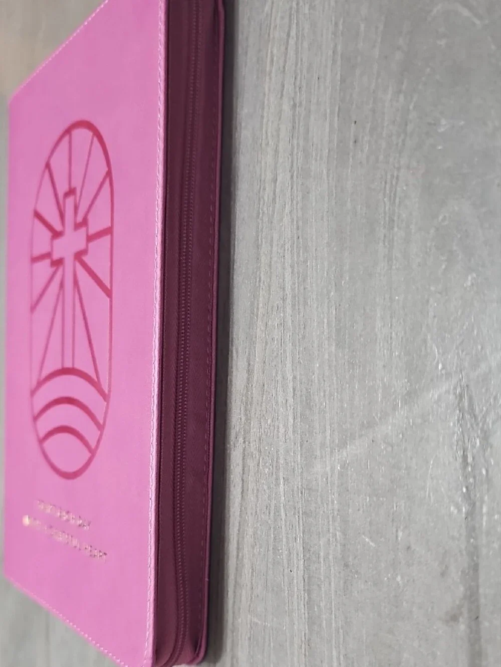 Devotional Zippered Journal with Embossed Cross and Gold Foil Accent